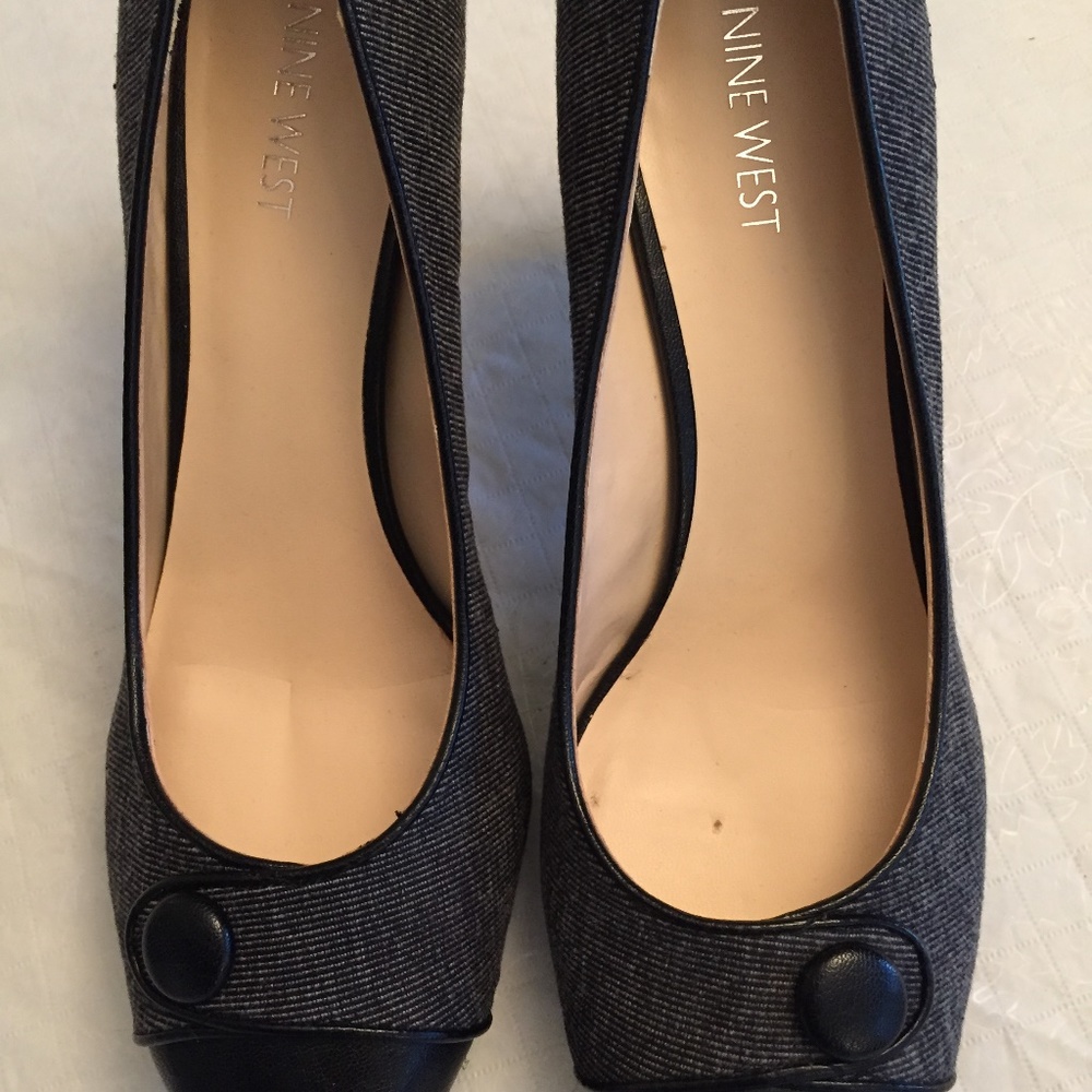 Womens Nine West Black Hi Heels 9.5 M